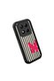 Redmi Note 14 Pro Plus+ 5g Compatible Black Silicone Case with Black and White Stripes Butterfly Pattern Camera Protection Shock Absorbing - 4
