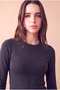 Women's Viscose Blended Dark Gray Melange Long Sleeve Crew Neck Blouse Pernille - 4