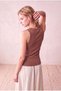 Women's Cotton Nude Beige Sleeveless Crew Neck Ribbed Undershirt Sanne - 5