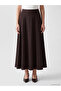 Lcw Modest Brown Flared Skirt with Zipper at the Waist - 2