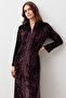 Long Sleeve Zippered Flexible Viscose Velvet Dress - 4