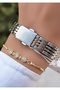 Women's Steel Cord Stone Watch with Special Box - Bracelet Gift Hm1Htsc565 - 6