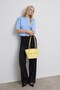 Lorin Bow Detailed Soft Leather Look Large Volume Women's Shoulder Bag Yellow - 8
