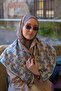 F Pattern 100% Silk Scarf - 3