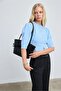 Lorin Bow Detailed Soft Leather Look Large Volume Women's Shoulder Bag Black - 6