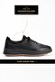 Genuine Leather Men's Walking Shoes Casual Comfort Stretch Structure Laceless Use Orthopedic Daily Comfortable Sole Black Sneaker Napoli