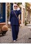 Women's Hijab Tracksuit Set with Stripe Detail, Sports Tunic and Pants, 2-Piece Set - 3