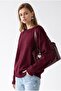7021 women's crew neck oversized basic premium knit sweater - burgundy - 4