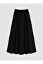 Lcw modest black zippered flared skirt - 2