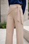 Women's Striped Belted Wide-Leg Pants - 2