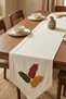 Autumn Leaf Punch Embroidered Runner 40X130 cm Cotton Panama Linen - 6