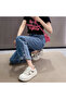 Women's White Mesh Chunky Lace-Up Sneakers - 3