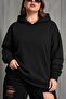 Bery Women's Large Size Oversized Basic Hooded Two-Thread Cotton Sweatshirt Relaxed Fit Unisex Sevgil