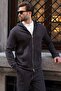 Acı Kahve Double Zipper Hooded Men's Tracksuit Set E7371 - 3