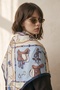 Patterned Beige Soft Scarf 90X90 - 3