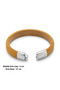 Premium Genuine Suede Leather Men's Bracelet - Stainless Steel Clasp - Tan Color - Handcrafted - 8