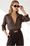 Women's Bitter Brown Textured Comfortable Fit Shirt Gml-19001432