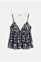 Women's Blue Plaid One-Piece Waist-Sitting Design Blouse - 4