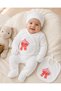 5-Piece Hospital Discharge Set Newborn Baby Bodysuit Set – Includes Hat, Gloves, Booties and Bib, Soft Textured Comfortable Baby Clothing Set - 6