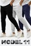 Set of 3/3 Pieces Unisex Ribbed Regular Black Gray Navy Blue Color Sports Sweatpants