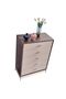 Atlanta Chest of 5 Drawers Walnut/Beige, Countertop Organizer For Tidy Everyday Use - 7