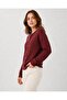 Women's Gold Buttoned Crew Neck Ribbed Knit Cardigan - 3