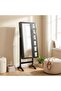 Kersten Wide Free- Standing Jewelry Cabinet With Mirror- Dark Walnut - 8