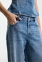 Işıltılı geniş paça jean - 3