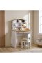 Stanley-V2 Study Desk With Hutch-Sonoma Oak And White, Includes 1-Study Desk - 7