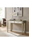 Rizza Console Table With Mirror- Glass/Beige, LED Mirror For Bathroom Vanity Setup