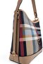 Navy Blue - Tan Plaid Women's Shoulder Bag Sp1286 - 4