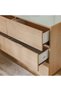 Float 6 Drawers Dresser With Glass Top And Mirror-Natural Oak - 4