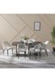 Millo 1+6 Seater Glass Top Dining Set-Grey Metallic, Interior Furniture For Family Living Spaces - 8