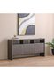 Millo 3 Doors Buffet Cabinet-Grey Metallic, Furniture Piece For Living Room And Home Styling