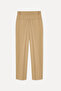 Women's Beige Color Carrot Cut Pleated Trousers - 2