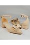 Women's Green Summer Bow Short Heeled Shoes - 3