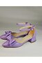 Women's Green Summer Bow Short Heeled Shoes - 3