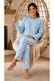 Women's 8811-6 Berlin Long Sleeve Zero Collar Pajama Set - 2