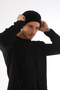 Unisex Knitwear Beanie with Drawstring at the Back, Winter Draped Slouchy Beanie - 5