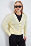 Buttoned V-Neck Openwork Knitwear Cardigan - 4