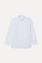 Women's White Loose Fit High Collar Long Sleeve Shirt