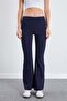 High Waist Stretchy Fabric Flare Leggings - 6