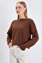 Crew Neck Knit Sweater with Bow Detail on the Back - 2
