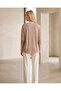Women's Beige Color Crew Neck Long Sleeve Soft Viscose Fabric Tunic Blouse - 7