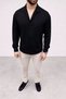 Men's Aerobin Fabric Oversize 4 Season Long Sleeve Comfortable Fit Shirt - Black - 4