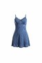 Women's Navy Blue Heart Lace Detailed Nightgown - 2