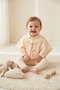 100% Organic Cotton Lace Detailed Baby Girl 3-Piece Set Cream - 2