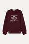 Women's Burgundy Embroidered Oversize Crew Neck Sweatshirt