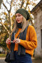 Women's Drawstring Backless Loose Knitwear Beanie - Flowy Winter Beanie