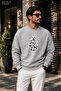 Men's Find Your Fire Flame Figure Printed Round Neck Cotton Casual Sweatshirt